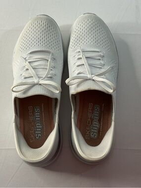 Skechers Men's White Slip-Ins Knit Athletic Sneakers